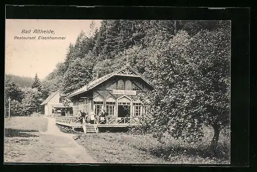 AK Bad Altheide, Restaurant Eisenhammer mit Bäumen