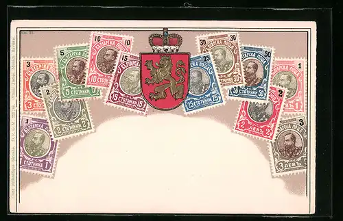 AK Briefmarken aus Bulgarien