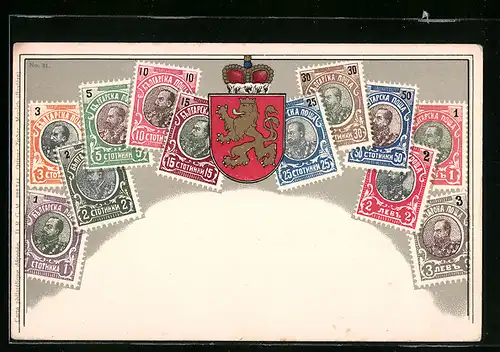 AK Briefmarken aus Bulgarien