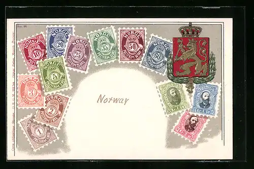 AK Briefmarken aus Norwegen