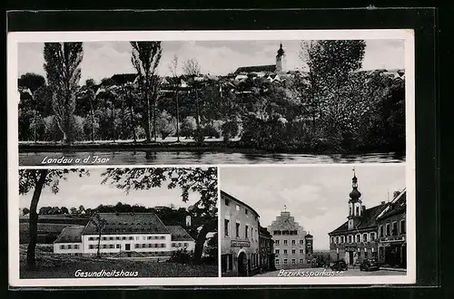 AK Landau a. d. Isar, Teilansicht, Gesundheitshaus, Bezirkssparkasse