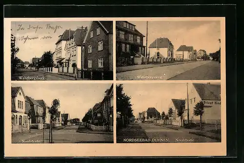 AK Duhnen, Wehrbergsberg, Nordstrasse und Wehrbergsweg