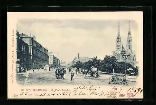 AK Wien, Universitäts-Strasse und Votivkirche