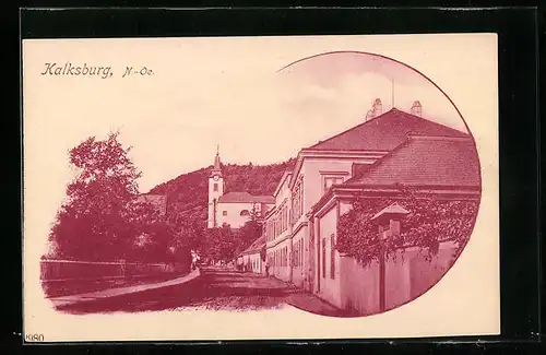 AK Wien, Ortsansicht von Kalksburg mit Kirche
