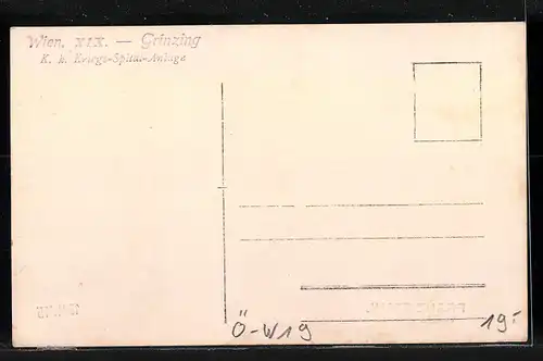 Foto-AK Wien-Grinzing, K. k. Kriegs-Spitalanlage aus der Vogelschau