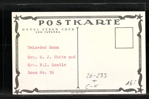 Künstler-AK Ernst E. Schlatter: Chur, Hotel Stern von der Strasse gesehen