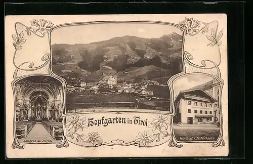 AK Hopfgarten, Inneres der Kirche, Panorama