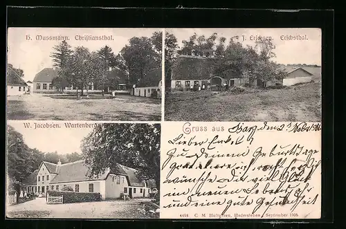 AK Haderslev, Gasthaus, H. Mussmann, J. Erichsen, W. Jacobsen