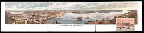 Klapp-AK Stockholm, Panoramablick über die Stadt