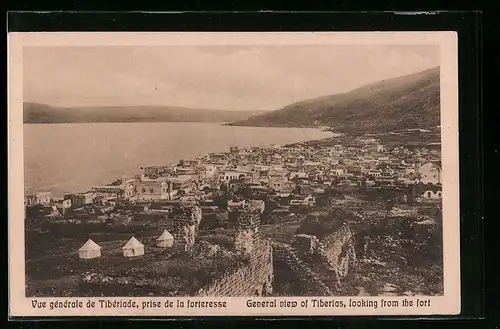 AK Tibériade, Vue générale de Tibériade, pris de la forteresse