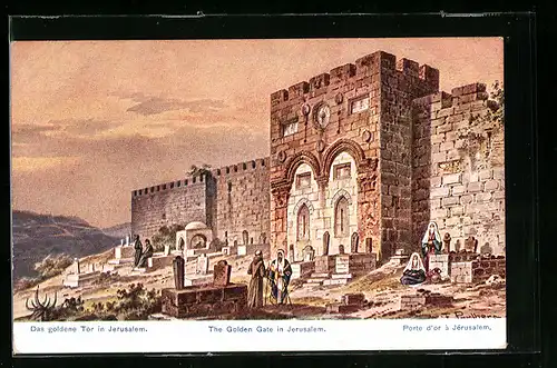 Künstler-AK Jerusalem, Das goldene Tor