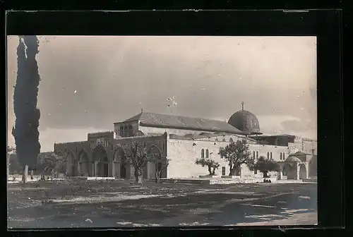 AK Jerusalem, Omar-Moschee mit Bäumen