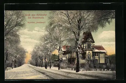 AK Altkloster bei Buxtehude, Kurhotel Waldburg im Winter