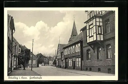 AK Rotenburg i. Hann., Strassenpartie der Goethestrasse