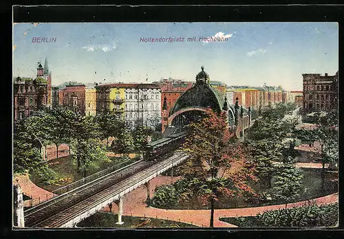 AK Berlin, Nollendorfplatz mit Hochbahn