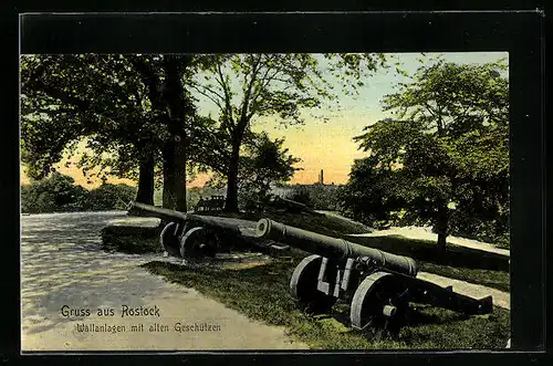 AK Rostock, Alte Geschütze auf den Wallanlagen