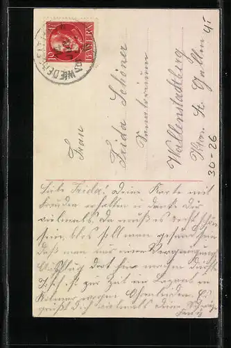 AK Soldat in Uniform mit Orden bei seiner Familie