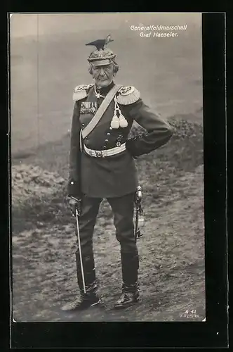 AK Heerführer Generalfeldmarschall Graf Haeseler in Uniform
