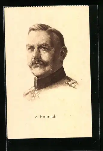 AK Heerführer von Emmich in Uniform mit Orden