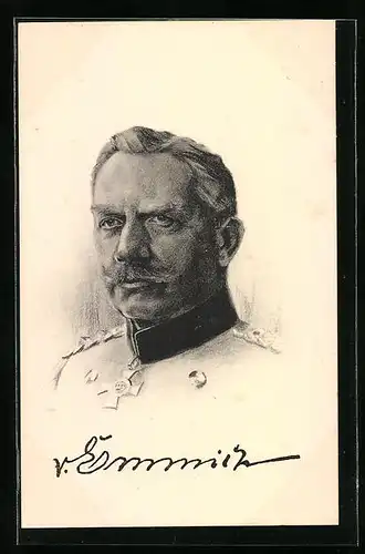 AK Heerführer von Emmrich in Uniform mit Orden