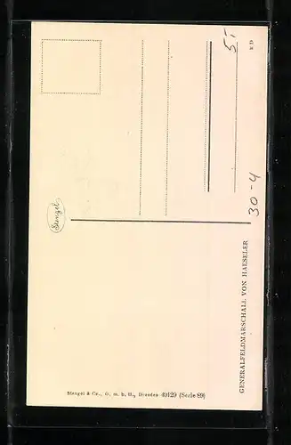 AK Heerführer Generalfeldmarschall von Haeseler