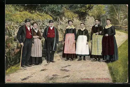 AK Schwarzwälder Gruppe in Griesbacher Volkstrachten