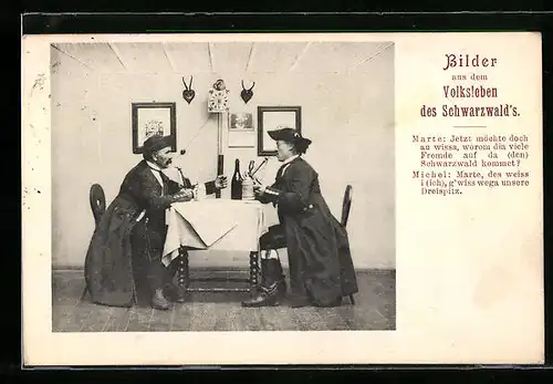 AK Schwarzwälder in geselliger Runde am Tisch