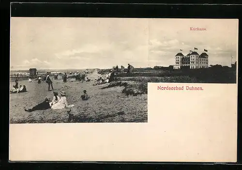 AK Duhnen, Kurhaus und Strand des Nordseebades