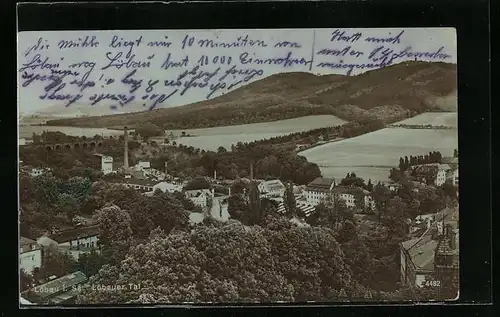 AK Löbau i. Sa., Teilansicht mit Landschaft des Löbauer Tals