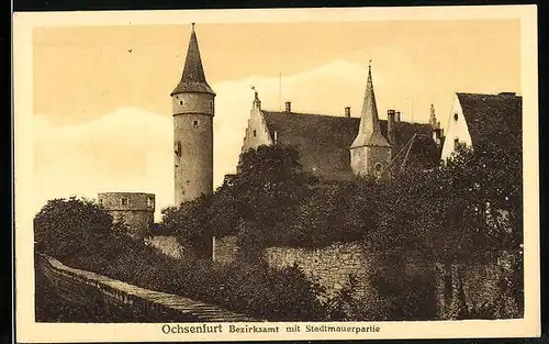 AK Ochsenfurt, Bezirksamt mit Stadtmauer
