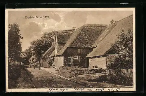 AK Föhr, Dorfstrasse einer Ortschaft