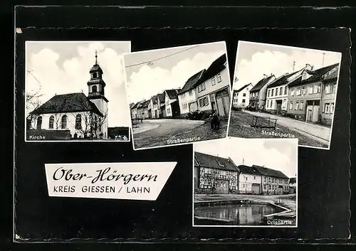 AK Ober-Hörgern, Kirche, Strassenpartie, Ortspartie