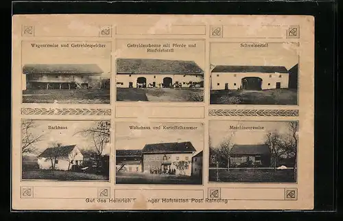 AK Haarbach, Gut Hofstetten, Wagenremise und Getreidespeicher, Backhaus, Schweinestall