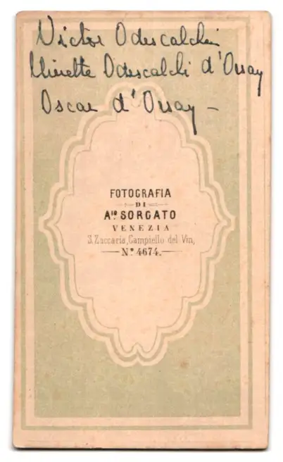 Fotografie A. Sorgato, Venezia, Graf Victor Odescalchi mit Gräfin Minette Odescalchi und Oscar d`Orsay beim Kartenspiel 1