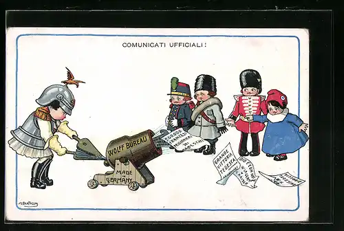 Künstler-AK A. Bertiglia: Italienische Propaganda der Entente