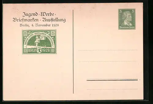 AK Ganzsache PP103C1 /01: Berlin, Jugend-Werbe-Briefmarken-Ausstellung, 4. Nov. 1928