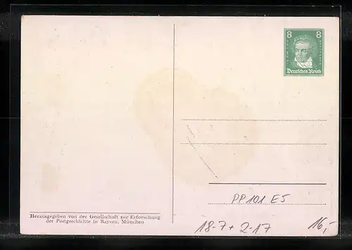 Künstler-AK Ganzsache PP101E5: Lustige Fahrt mit der Postkutsche