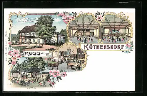 Lithographie Köthensdorf, Gasthof zu Köthensdorf Inh. Richard Schwabe