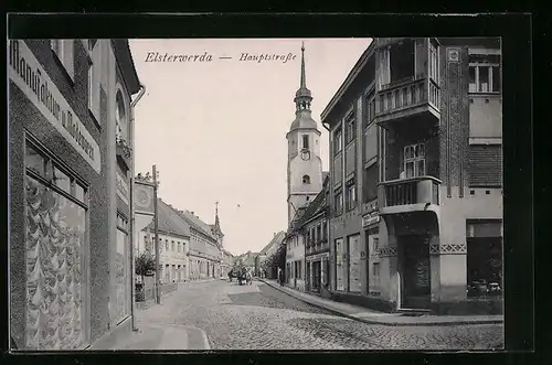 AK Elsterwerda, Passanten in der Hauptstrasse