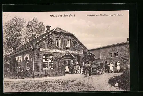 AK Stangheck, Bäckerei und Handlung von H. Nielsen