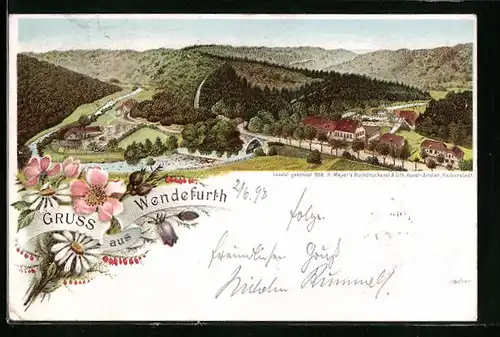 Lithographie Wendefurth, Ortspartie