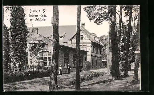 AK Halle a. S. /Dölauer Heide, Gasthaus und Weinhandlung am Waldkater