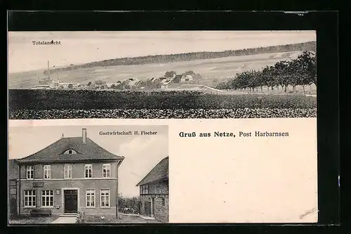 AK Netze, Gasthaus H. Fischer, Totalansicht