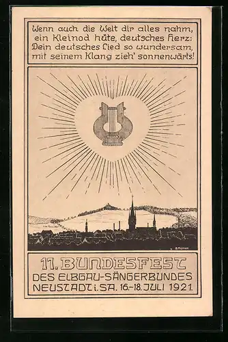 AK Neustadt i. Sa., 17. Bundesfest des Elbgau-Sängerbundes 1921