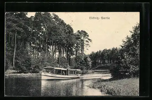 AK Löcknitzpartie mit Ausflugsboot Jupiter