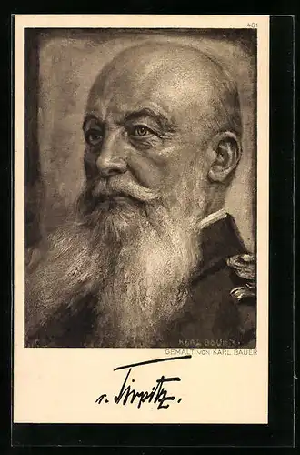 Künstler-AK Portrait Admiral von Tirpitz