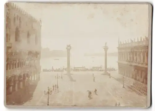 28 Fotografien unbekannter Fotograf, Venedig, Baron Hilmar von dem Bussche in Venedig, Gondel, Kriegsschiff, 1900