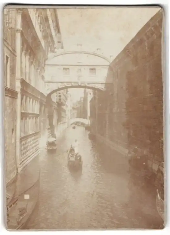 28 Fotografien unbekannter Fotograf, Venedig, Baron Hilmar von dem Bussche in Venedig, Gondel, Kriegsschiff, 1900 18