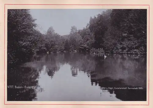 Fotoalbum 18 Fotografien Zedler u. Vogel, Darmstadt, Ansicht Baden-Baden, Bahnhof, Conversationshaus, Postplatz, Kapelle