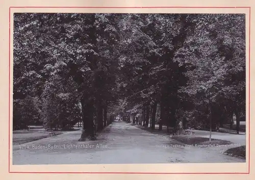 Fotoalbum 18 Fotografien Zedler u. Vogel, Darmstadt, Ansicht Baden-Baden, Bahnhof, Conversationshaus, Postplatz, Kapelle